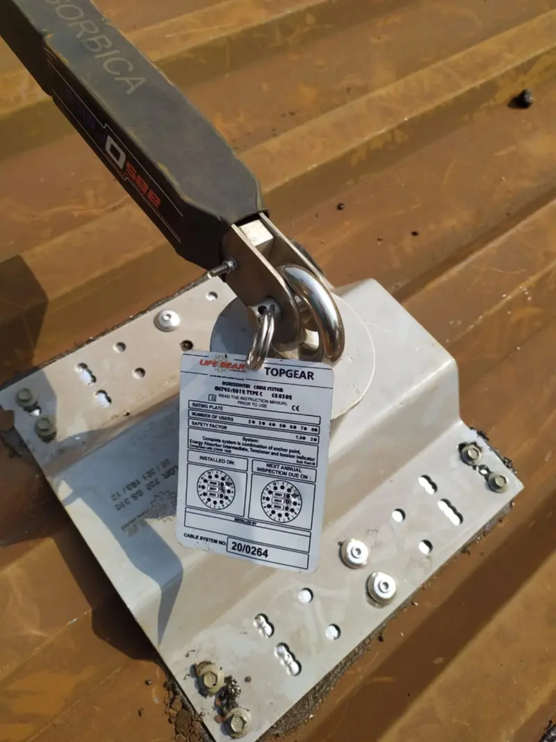 Horizontal lifeline system 5