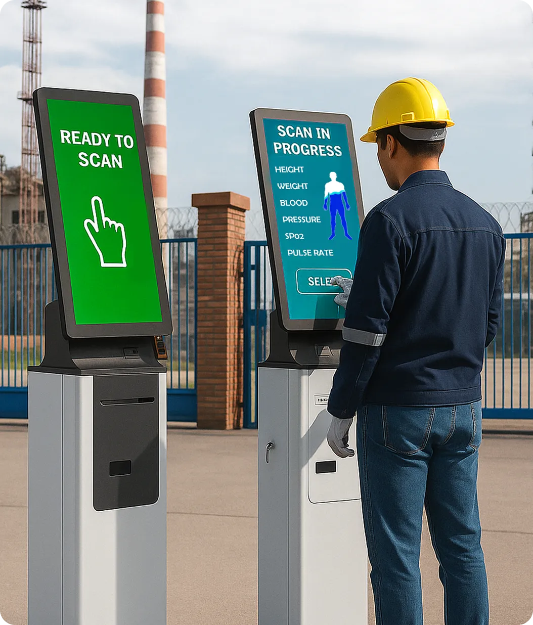 On-site Health Screening Stations - Medical professionals conducting health assessments